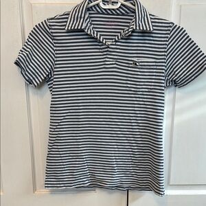 Vineyard Vines Blue and White Polo Shirt with Nautical Stripes